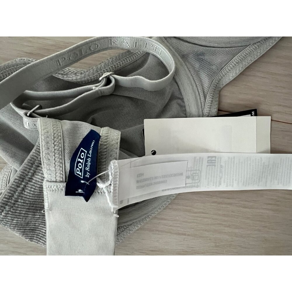 Polo Ralph Lauren Modern Rib Demi Bra Heather Grey ( 34C ) - Picture 4 of 4